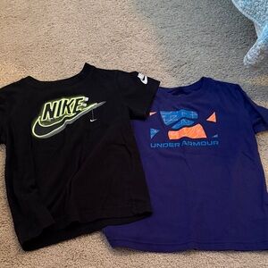 Nike Kids' T-Shirt - Black with Neon Yellow Logo